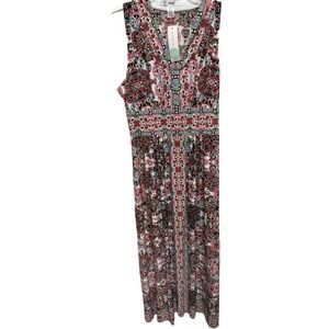 Wisp Ella Boho Bohemian Maxi Sleeveless Floral Dress Size 8 NWT Whimsical